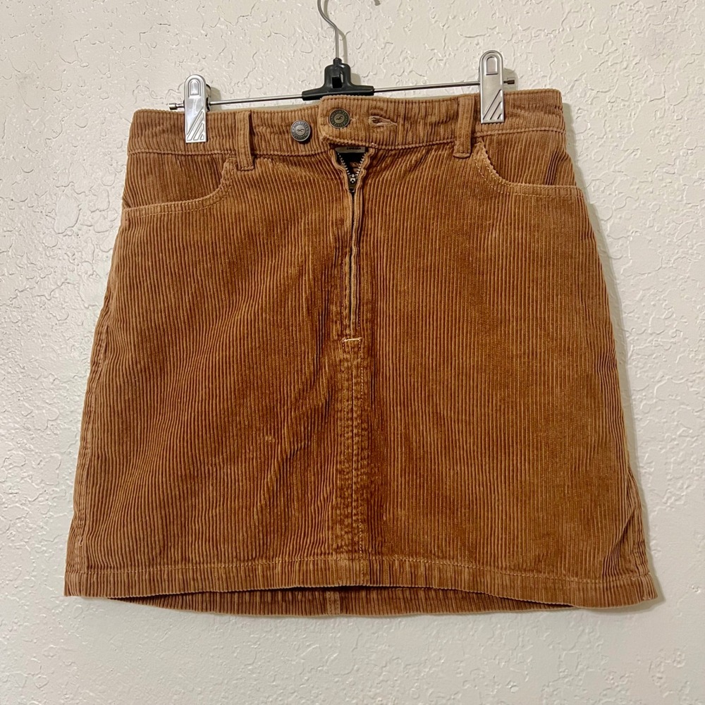 Hollister Ultra High Rise Corduroy Mini Skirt Tan Brown Size 5